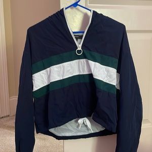 Cropped 3/4 zip hoodie